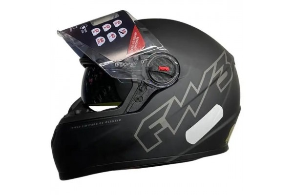 CAPACETE FW3 GTX CLASSIC COM OCULOS PRETO FOSCO Nº 56/58/60